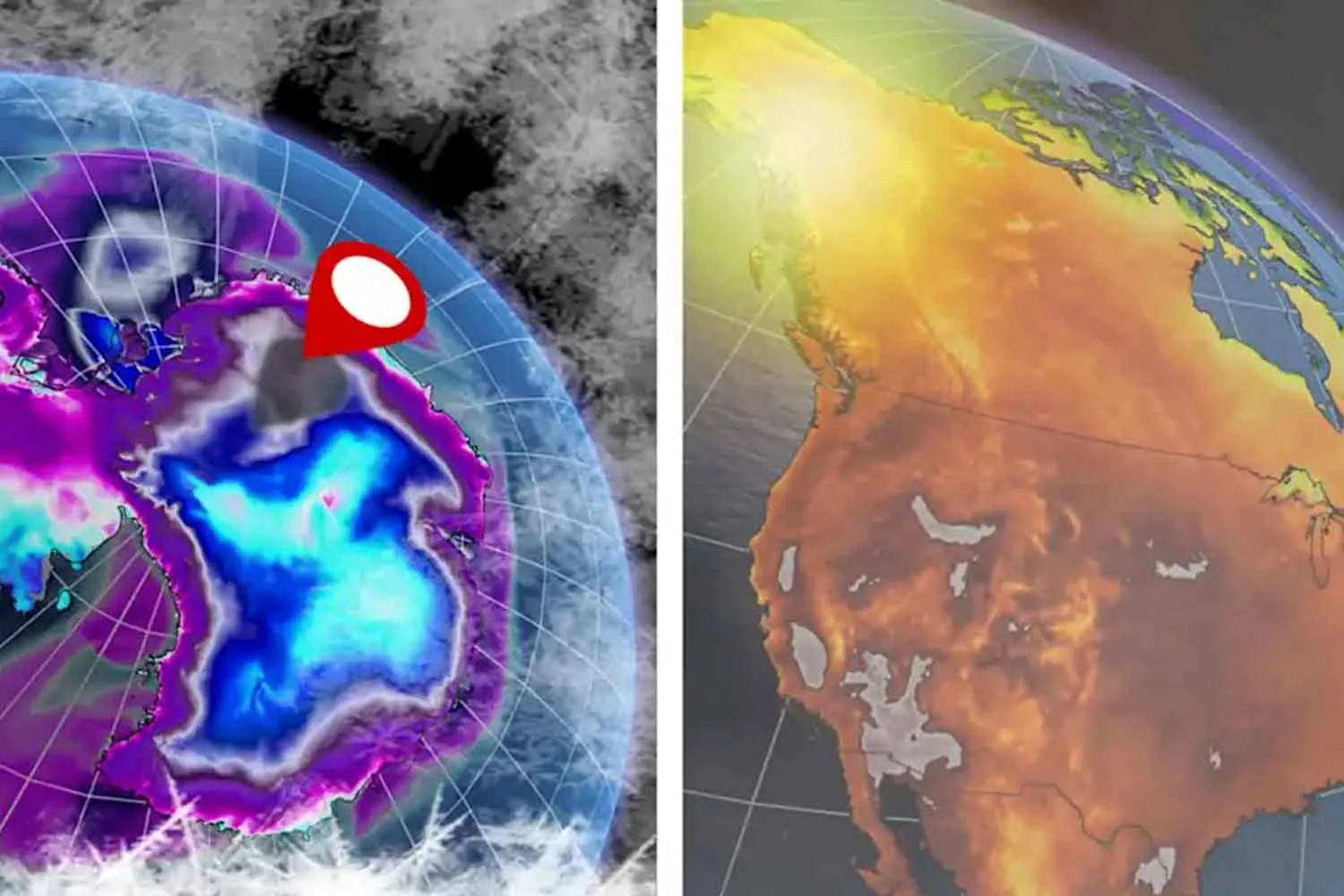 Il punto più freddo e quello più caldo della Terra in questi giorni sono separati da una differenza di temperatura sorprendente di 136,8 °C