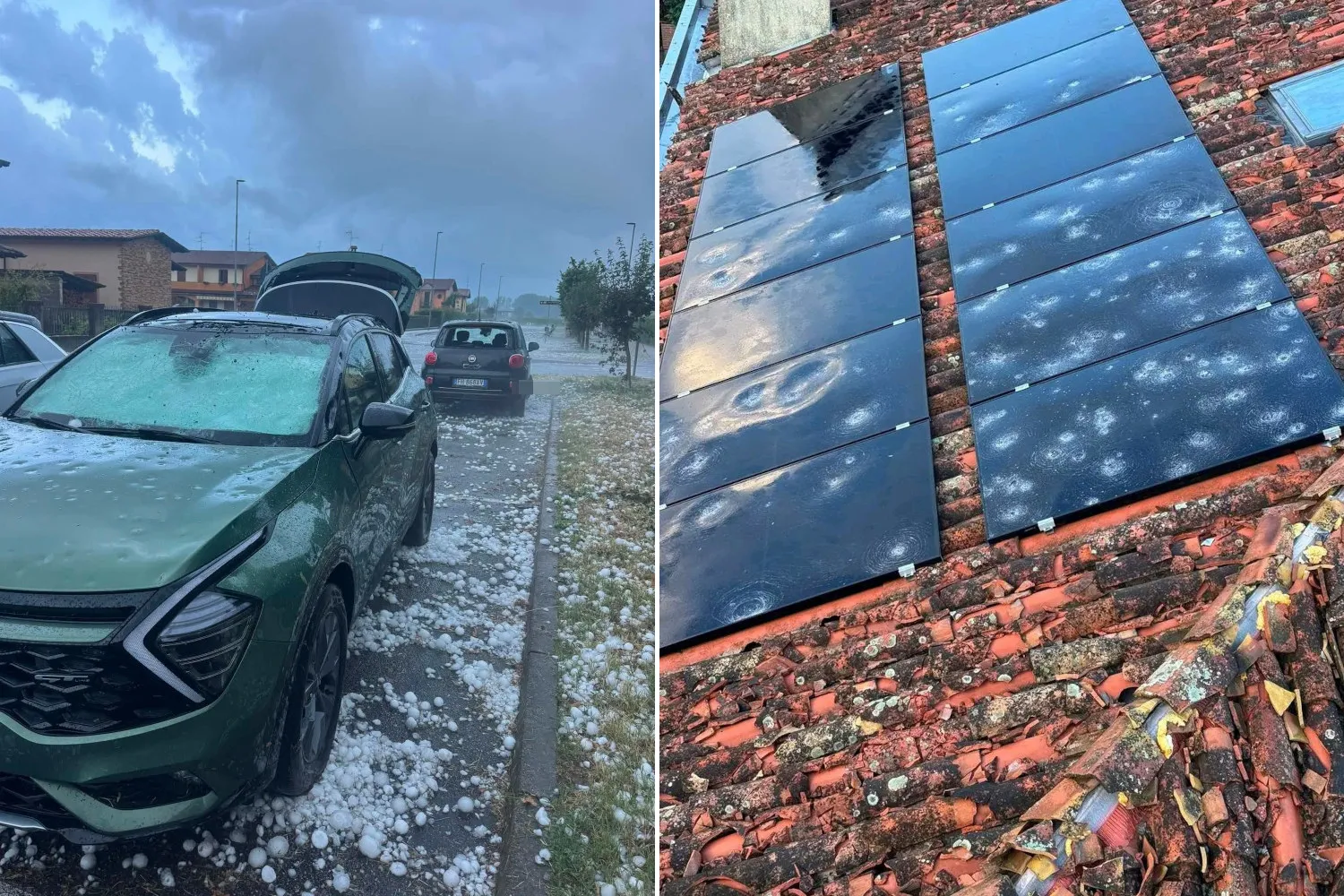 Tempesta flagella il Nord: auto, pannelli solari e campi distrutti dalla violenta grandinata tra Emilia-Romagna e Lombardia