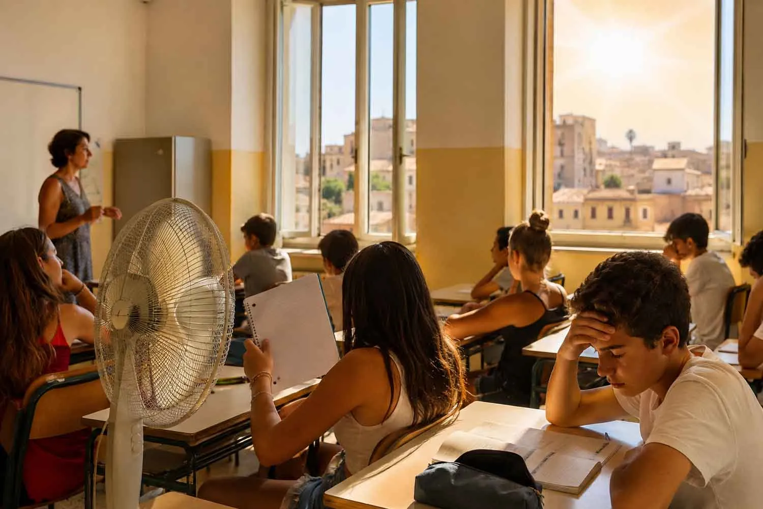Rinviare la scuola per il caldo? La proposta SIMA apre il nodo delle aule roventi (e delle famiglie da riorganizzare)