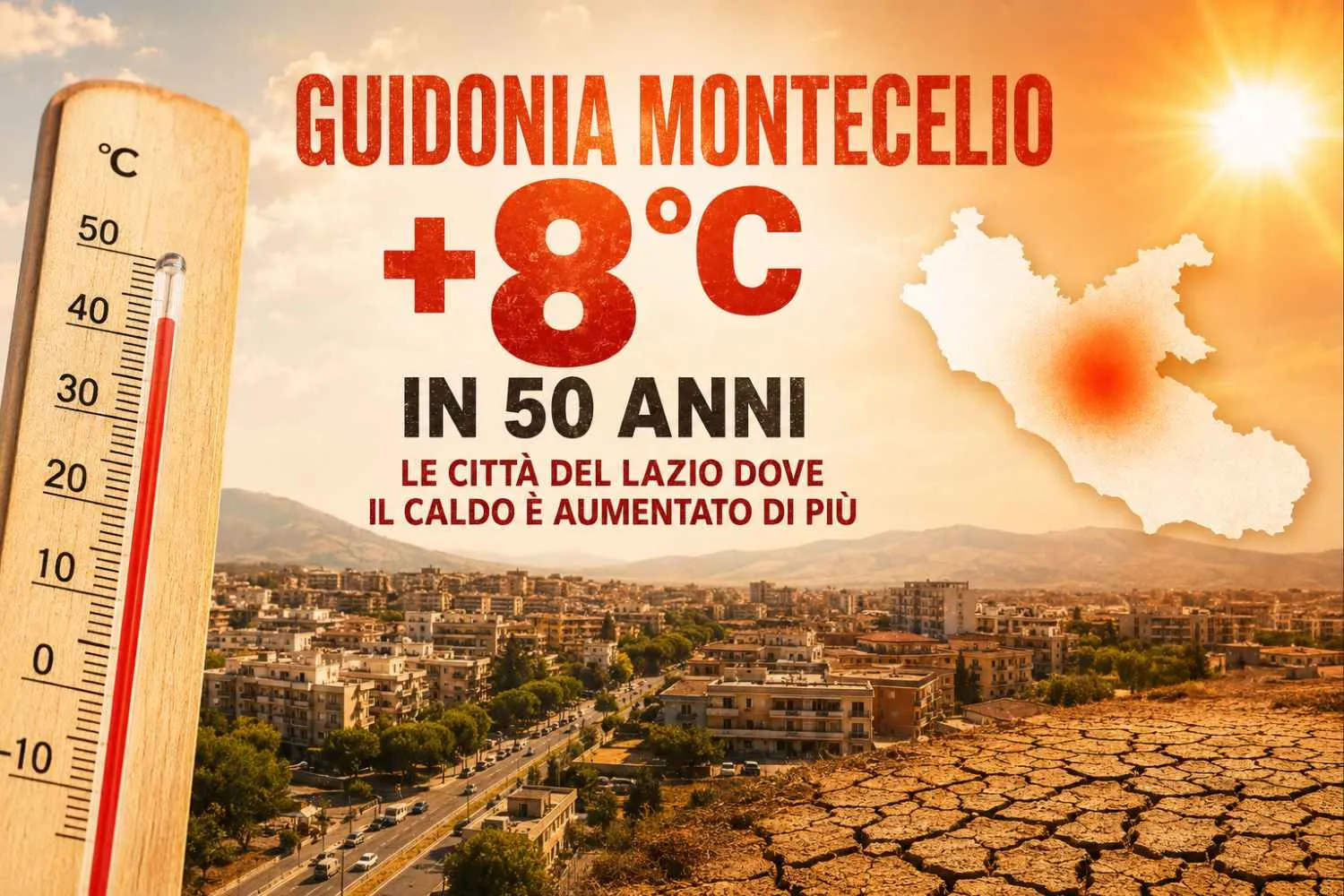 Questi sono i comuni del Lazio dove fa più caldo e dove le temperature sono aumentate di più negli ultimi 50 anni