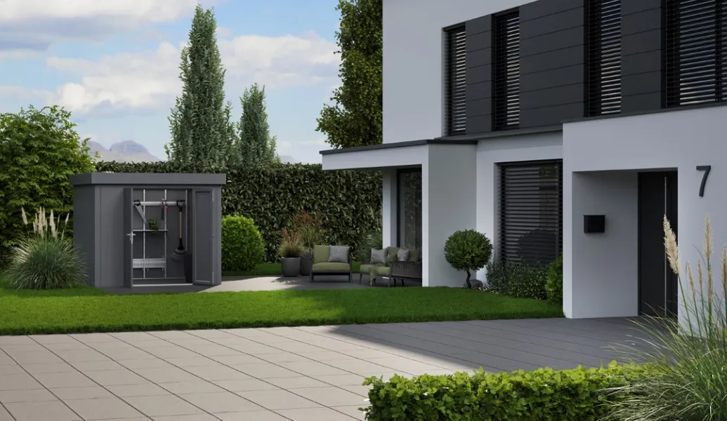 Outdoor smart e funzionale grazie alle casette Juno Hörmann con pannello elettrico